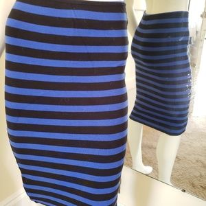 Cute below the knee striped pinup wiggle skirt